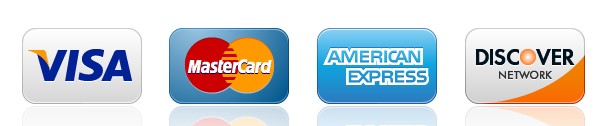 Visa, MasterCard, American Express, and Discover accepted
